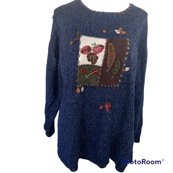 Women’s Navy blue fall sweater size 1X - Picture 1 of 16